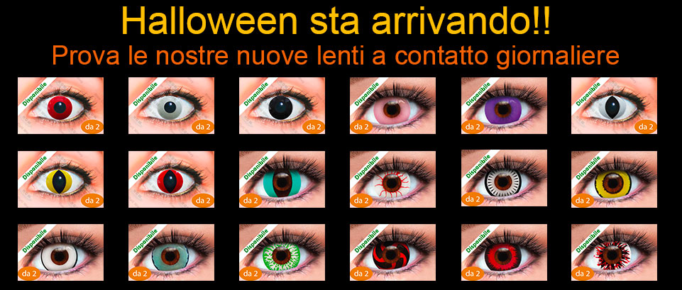 Halloween - nuove lenti giornaliere colorate per cosplay